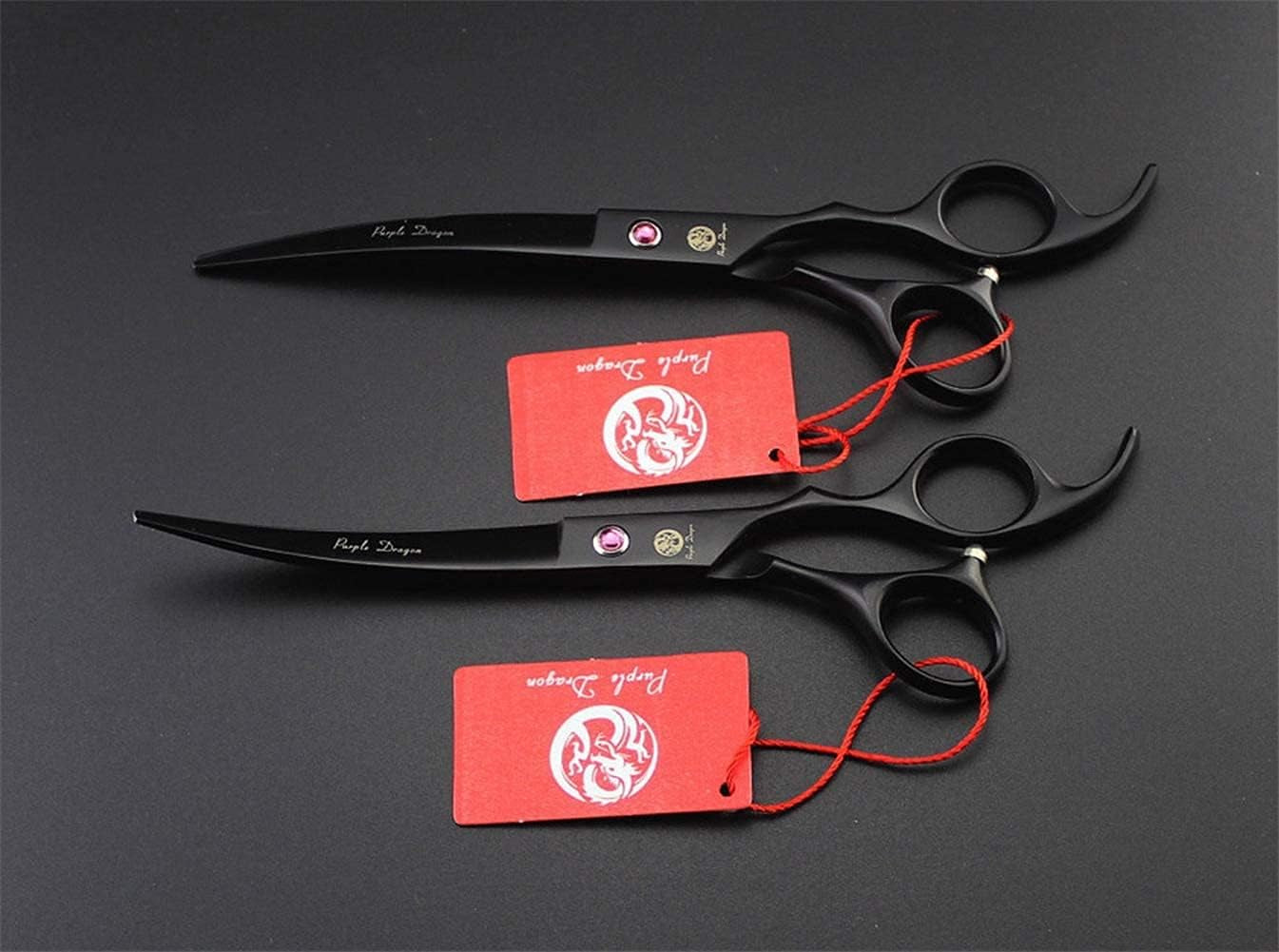 Professional 7.0 Inch 4PCS Pet Grooming Scissors Kit Japan Premium Steel Straight, Curved & Thinning Blade Dog Hair Cutting Shears Set with Case