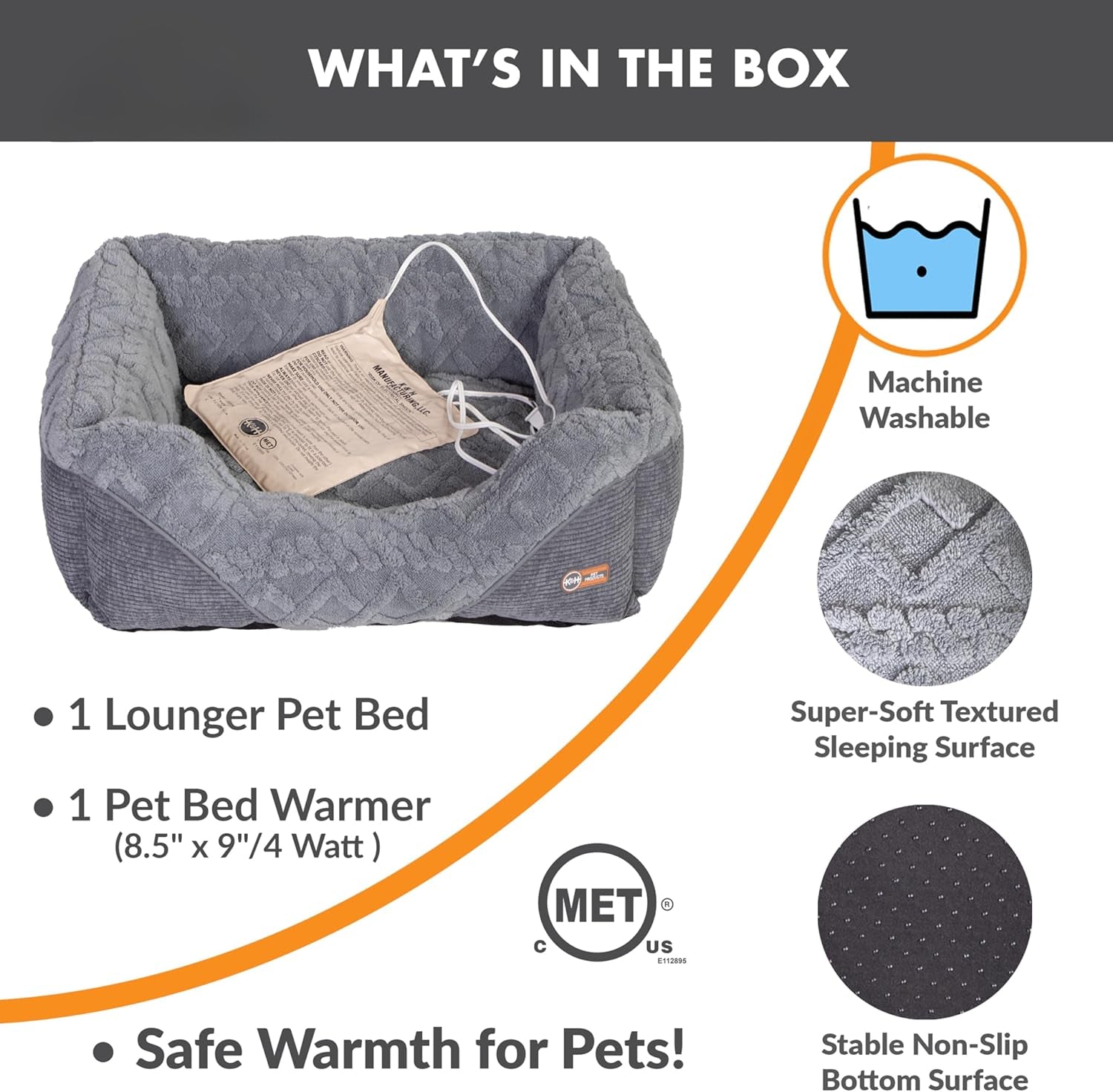 Thermo-Pet Lounge Sleeper Indoor Heated Dog Bed for Small Dogs & Cats - Automati